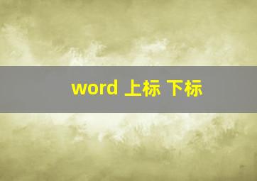 word 上标 下标